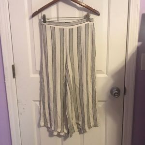 White and Black Flowy Pants